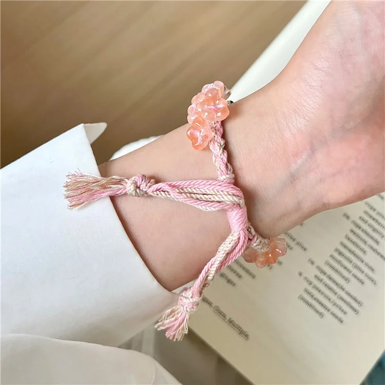 Per Apple Watch Series 10 42mm / 9 8 7 41mm / SE (2023) SE (2022) SE 6 5 4 40mm / 3 2 1 38mm Braided Rope Bracelet Watch Strap - Rosa