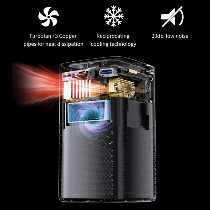 C900 Android 9.0 WiFi Mini DLP Projector 960x540P High Definition Pocket Home Theater - Black / EU Plug