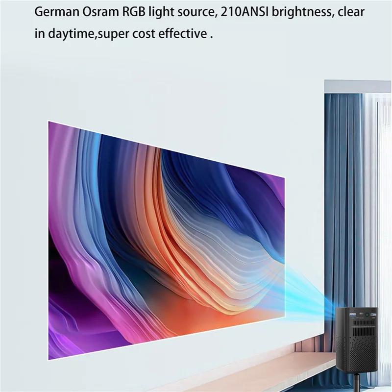 C900 Android 9.0 WiFi Mini DLP Projector 960x540P High Definition Pocket Home Theater - Black / EU Plug