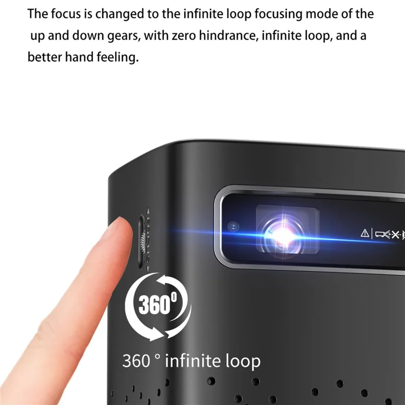 C900 Android 9.0 WiFi Mini DLP Projector 960x540P High Definition Pocket Home Theater - Black / UK Plug