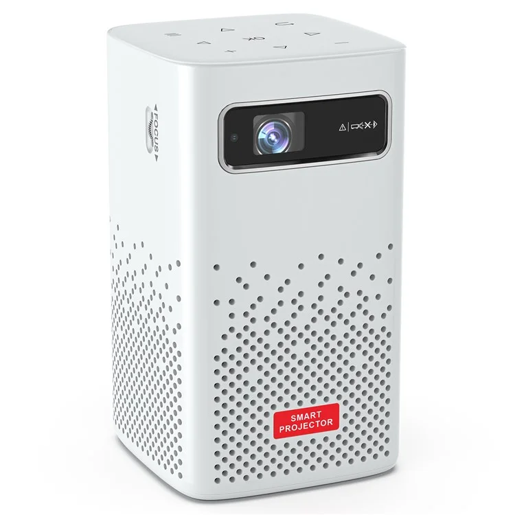 C900 Android 9.0 WiFi Mini DLP Projector 960x540P High Definition Pocket Home Theater - White / US Plug