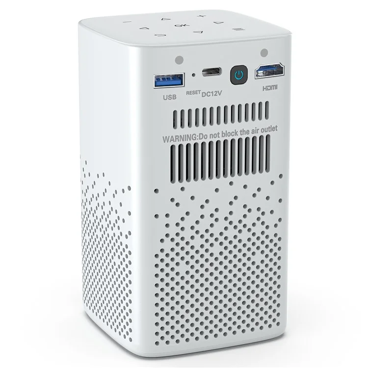 C900 Android 9.0 WiFi Mini DLP Projector 960x540P High Definition Pocket Home Theater - White / US Plug