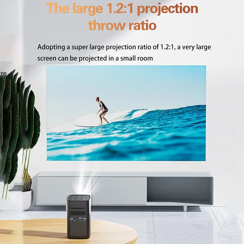 M1 1080P Android 9.0 Projector WiFi DLP Intelligent Projector Support Bluetooth-compatible Function - EU Plug