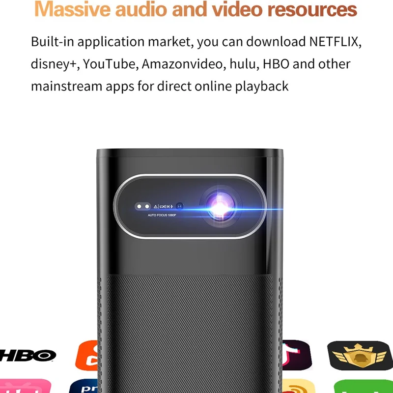 M1 1080P Android 9.0 Projector WiFi DLP Intelligent Projector Support Bluetooth-compatible Function - EU Plug