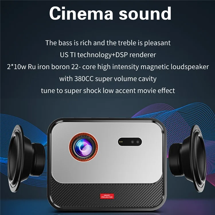 Projecteur DLP X5 1080P HD Vidéo WiFi Home Theater Bar LED - Prise US