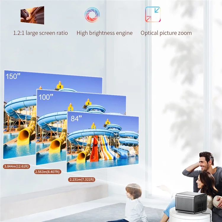 Projecteur DLP X5 1080P HD Vidéo WiFi Home Theater Bar LED - Prise US