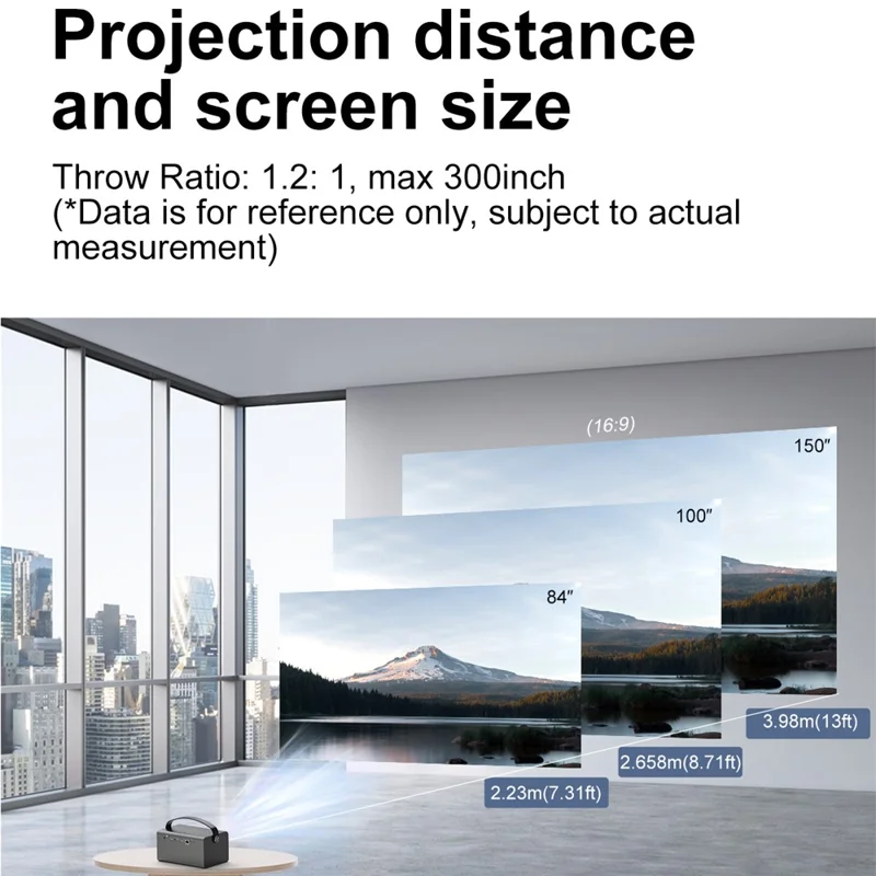 V7 Pro Home Theater Android 9.0 DLP Projector High Definition Projector Support 5G  /  2.4G WiFi - EU Plug
