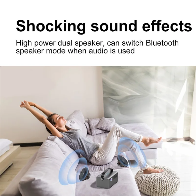 V7 Pro Home Theater Android 9.0 DLP Projector High Definition Projector Support 5G  /  2.4G WiFi - UK Plug