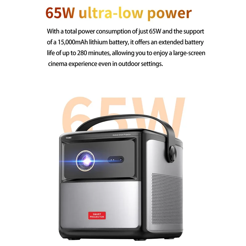 S8 Portable Rechargeable DLP Projector 1080P HD Video WiFi Home Theater Office LED Projector - EU Plug