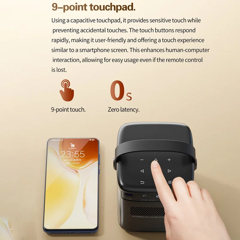 S8 Portable Rechargeable DLP Projector 1080P HD Video WiFi Home Theater Office LED Projector - EU Plug