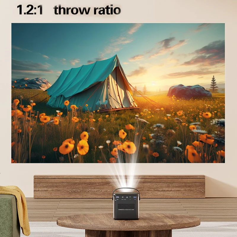 S8 Portable Rechargeable DLP Projector 1080P HD Video WiFi Home Theater Office LED Projector - EU Plug