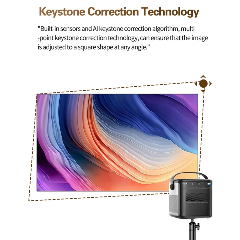 S8 Portable Rechargeable DLP Projector 1080P HD Video WiFi Home Theater Office LED Projector - EU Plug