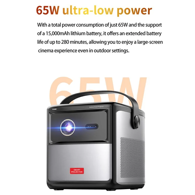 S8 Portable Rechargeable DLP Projector 1080P HD Video WiFi Home Theater Office LED Projector - UK Plug