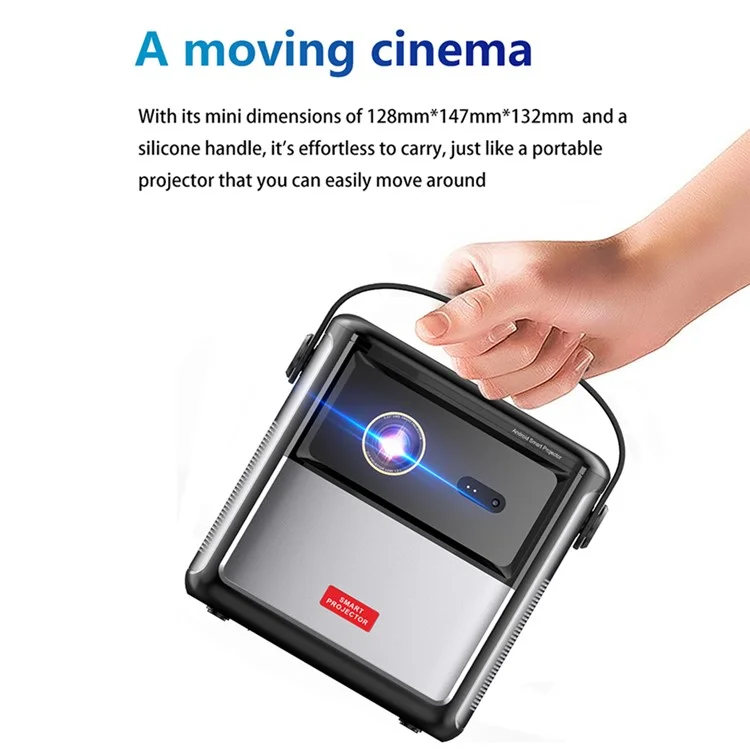 S8 Portable Rechargeable DLP Projector 1080P HD Video WiFi Home Theater Office LED Projector - UK Plug