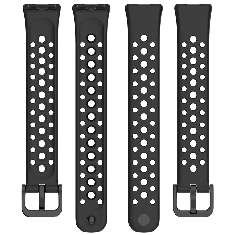 For Huawei Band 9 / 9 NFC / 8 / 8 NFC Breathable Holes Replacement Band Silicone Watch Strap - Black