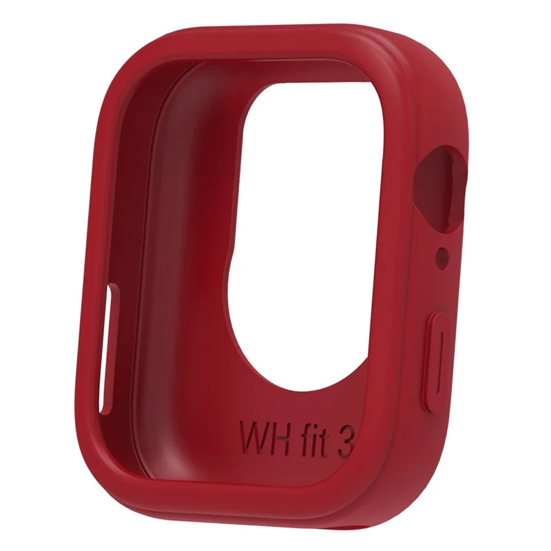 For Huawei Watch Fit 3 Silicone Case Hollow Shockproof Watch Protective Frame - Wine Red