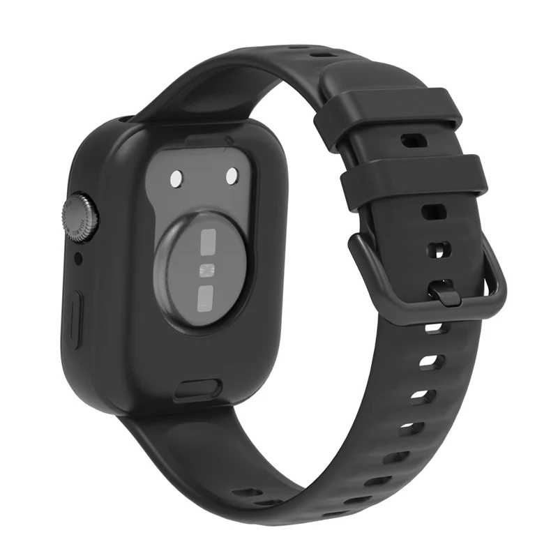 For Huawei Watch Fit 3 Silicone Case Hollow Shockproof Watch Protective Frame - Black