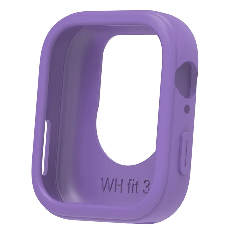 For Huawei Watch Fit 3 Silicone Case Hollow Shockproof Watch Protective Frame - Purple