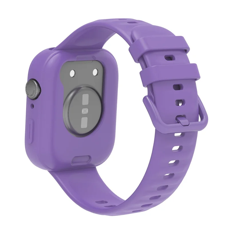 For Huawei Watch Fit 3 Silicone Case Hollow Shockproof Watch Protective Frame - Purple