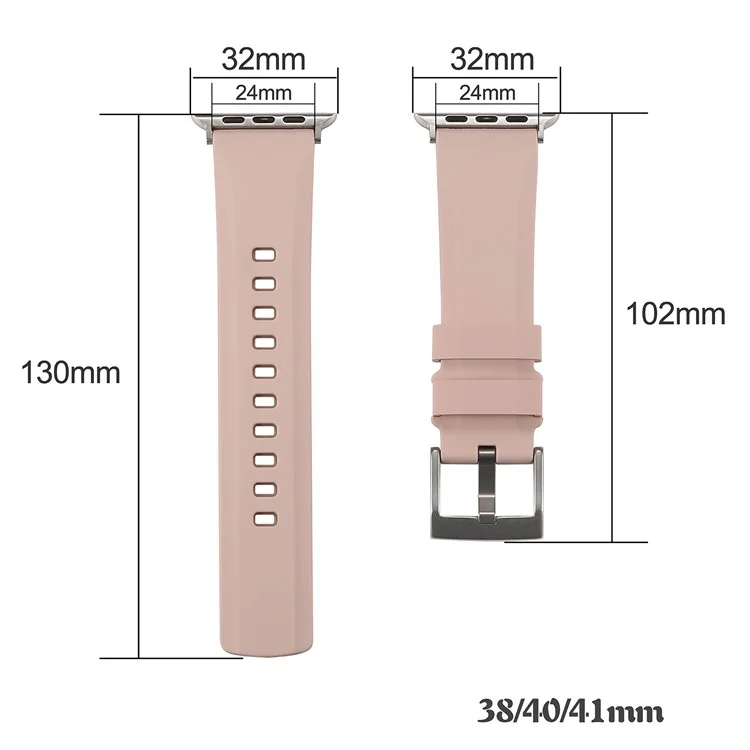 Für Apple Watch Series 10 42mm / 9 8 7 41mm / SE (2023) SE (2022) SE 6 5 4 40mm / 3 2 1 38mm Silikon-Armband - Pink