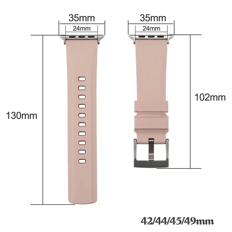 Para Apple Watch 10 46mm / Ultra 2 / Ultra 49mm / 9 8 7 45mm / SE (2023) SE (2022) SE 6 5 4 44mm / 3 2 1 42mm Correa Silicona Fitness Tracker Banda - Rosa