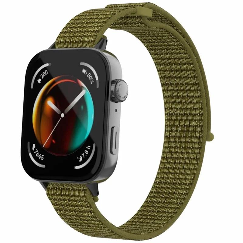 Für Huawei Watch Fit 3 Uhrenarmband Magic Tape Nylon Armband - Olive