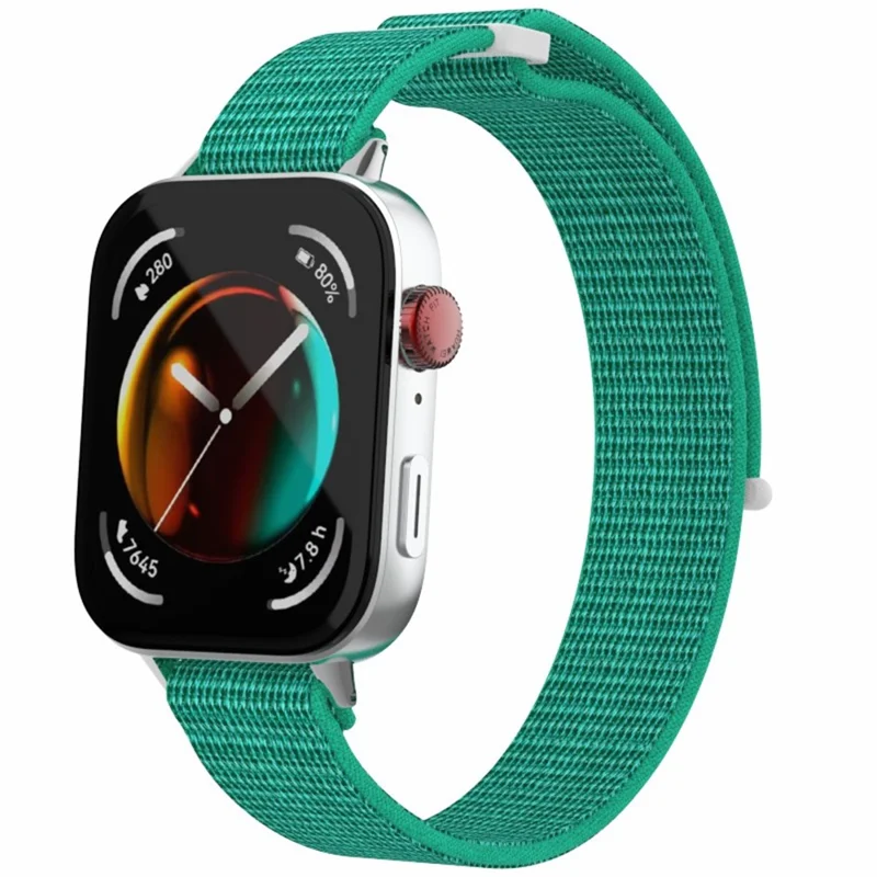 For Huawei Watch Fit 3 Watch Strap Magic Tape Nylon Wrist Band - Green