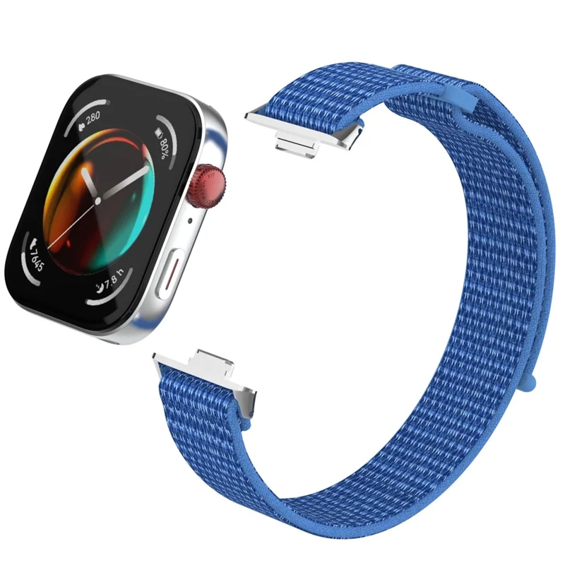 For Huawei Watch Fit 3 Watch Strap Magic Tape Nylon Wrist Band - Green