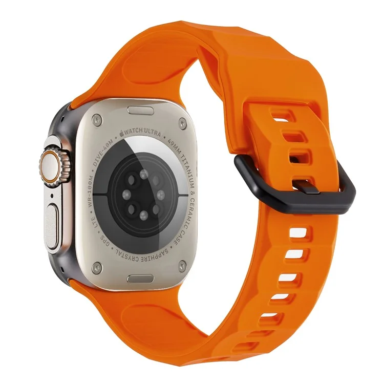 Für Apple Watch 10 46 mm / Ultra 2 / Ultra 49 mm / 9 8 7 45 mm / SE (2023) SE (2022) SE 6 5 4 44 mm / 3 2 1 42 mm Silikon-Uhrenarmband - Orange
