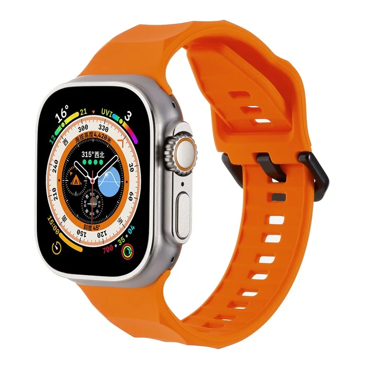 Für Apple Watch 10 46 mm / Ultra 2 / Ultra 49 mm / 9 8 7 45 mm / SE (2023) SE (2022) SE 6 5 4 44 mm / 3 2 1 42 mm Silikon-Uhrenarmband - Orange