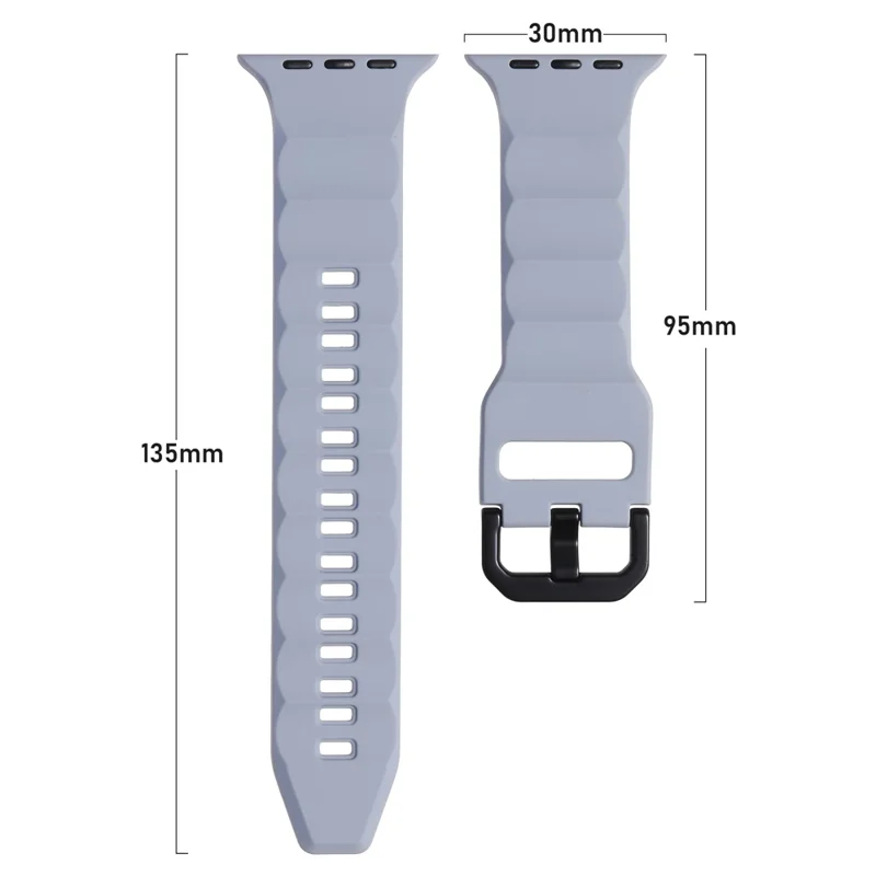 For Apple Watch Ultra 3 2 1 49mm / Series 11 10 46mm / 9 8 7 45mm / SE3 SE2 SE 6 5 4 44mm / 3 2 1 42mm Silicone Watch Strap - Midnight Green