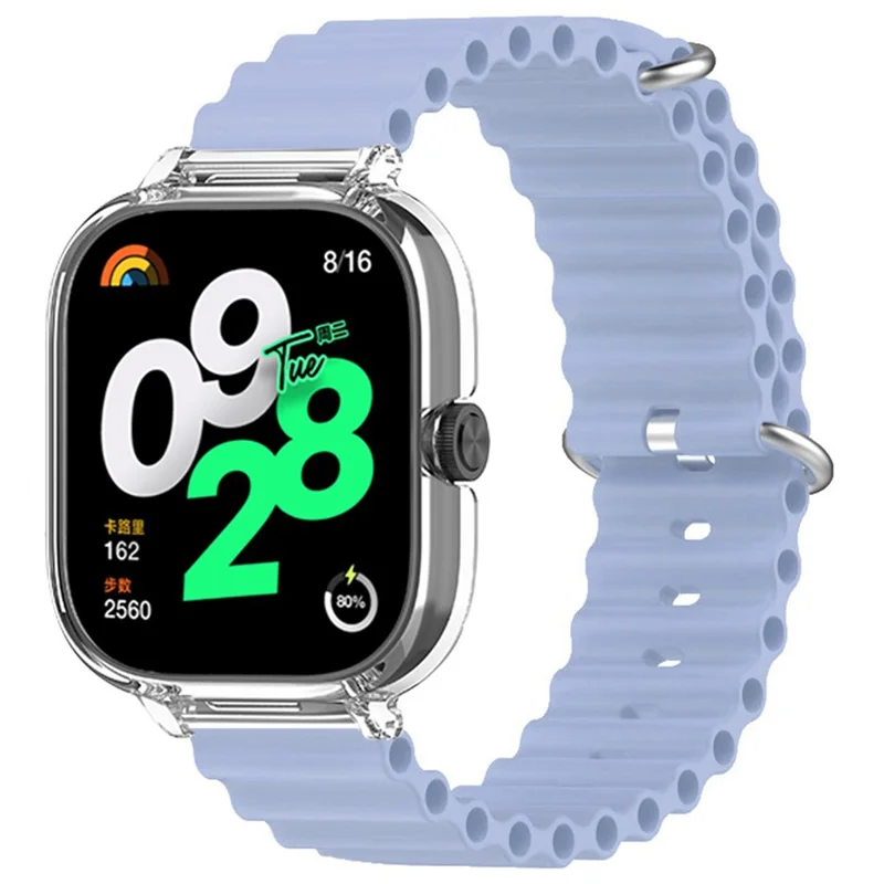 Для ремешка из силикона Xiaomi Redmi Watch 4 Ocean Sport Watch Band с прозрачным чехлом - лавандовый фиолетовый