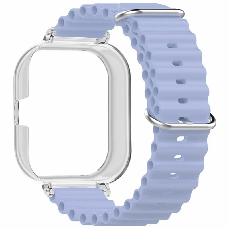 Для ремешка из силикона Xiaomi Redmi Watch 4 Ocean Sport Watch Band с прозрачным чехлом - лавандовый фиолетовый