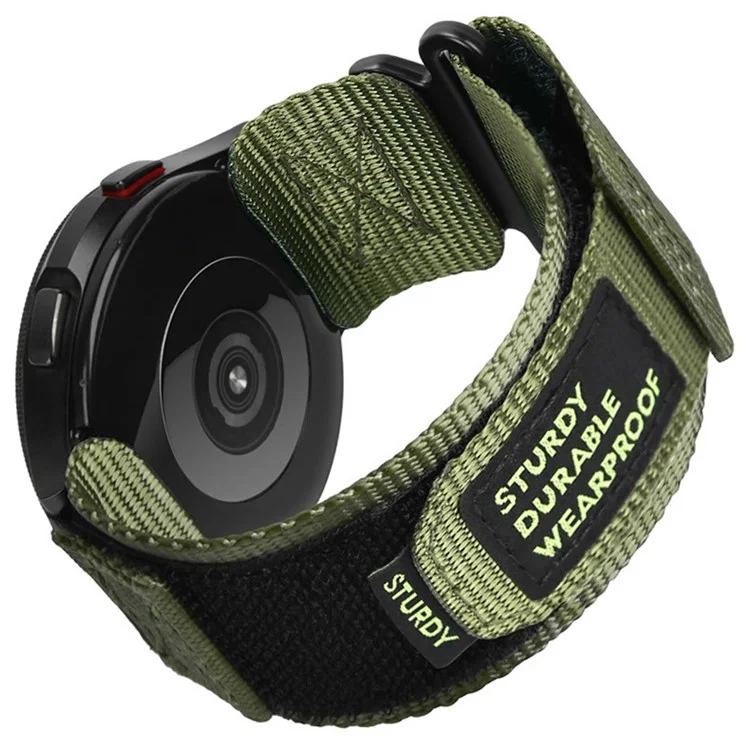 For Samsung Galaxy Watch6 / Watch 5 / Watch4 Nylon Watch Band 22mm Adjustable Wrist Strap - Army Green