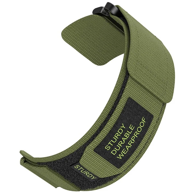 For Samsung Galaxy Watch6 / Watch 5 / Watch4 Nylon Watch Band 22mm Adjustable Wrist Strap - Army Green