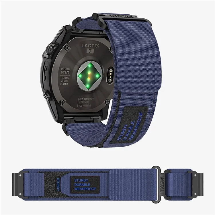 Per Garmin Fenix 7X / 7X Pro / Tactix 7 Cinturino per Orologio 26mm Regolabile Banda Sportiva Rilascio Rapido - Blu Notte