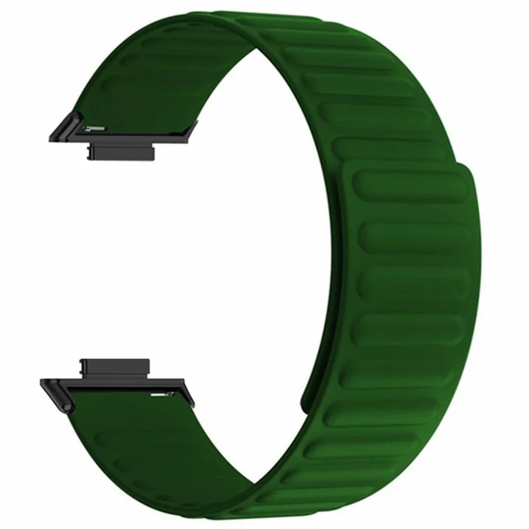 Für Huawei Watch Fit 3 Uhrenarmband Verstellbares Magnetisches Silikonarmband - Armeegrün