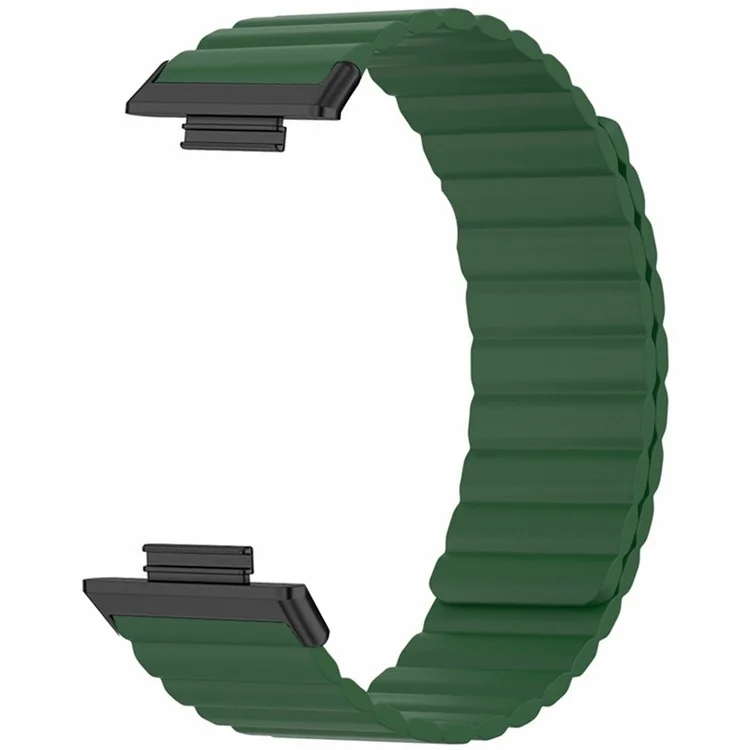 Für Huawei Watch Fit 3 Uhrenarmband Verstellbares Magnetisches Silikonarmband - Armeegrün