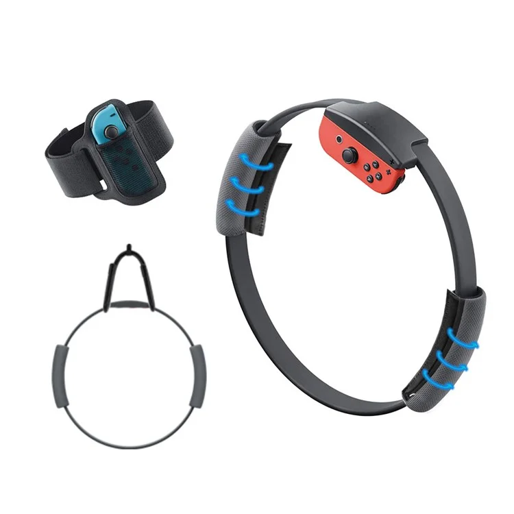 JYS JYS-NS186 Ring Fit Adventure Suit Elastic Leg Strap + Two Ring Grips + Hook per Nintend Switch Joy-con
