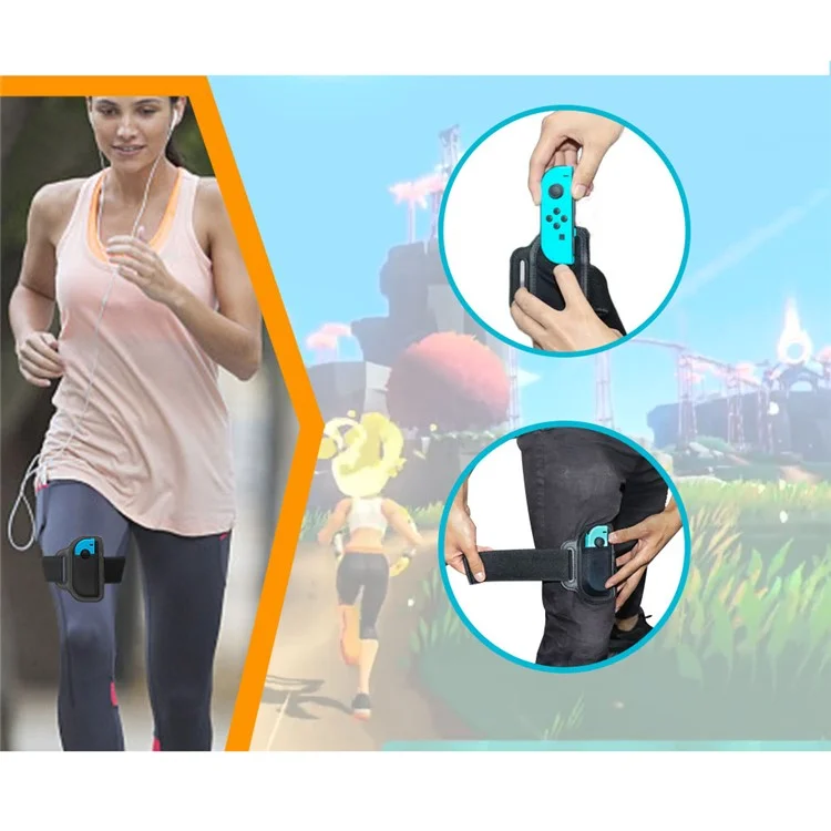 JYS JYS-NS186 Ring Fit Adventure Suit Elastic Leg Strap + Two Ring Grips + Hook per Nintend Switch Joy-con