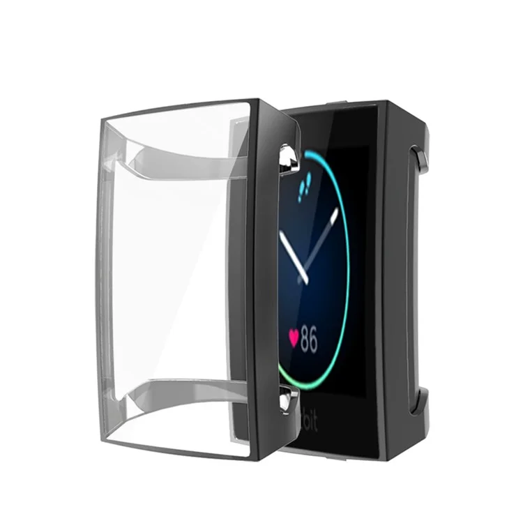 All-round Protective Electroplating TPU Watch Cover Casing for Fitbit Charge 4 - Black