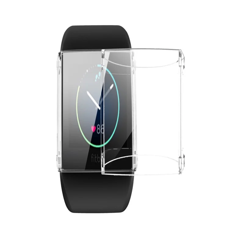 All-round Protective Electroplating TPU Watch Cover Casing for Fitbit Charge 4 - Transparent