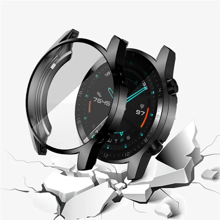 Electroplated TPU All-around Protective Case for Huawei Watch GT 2 46mm - Black