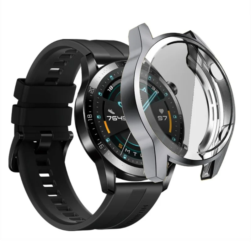Electroplated TPU All-around Protective Case for Huawei Watch GT 2 46mm - Grey