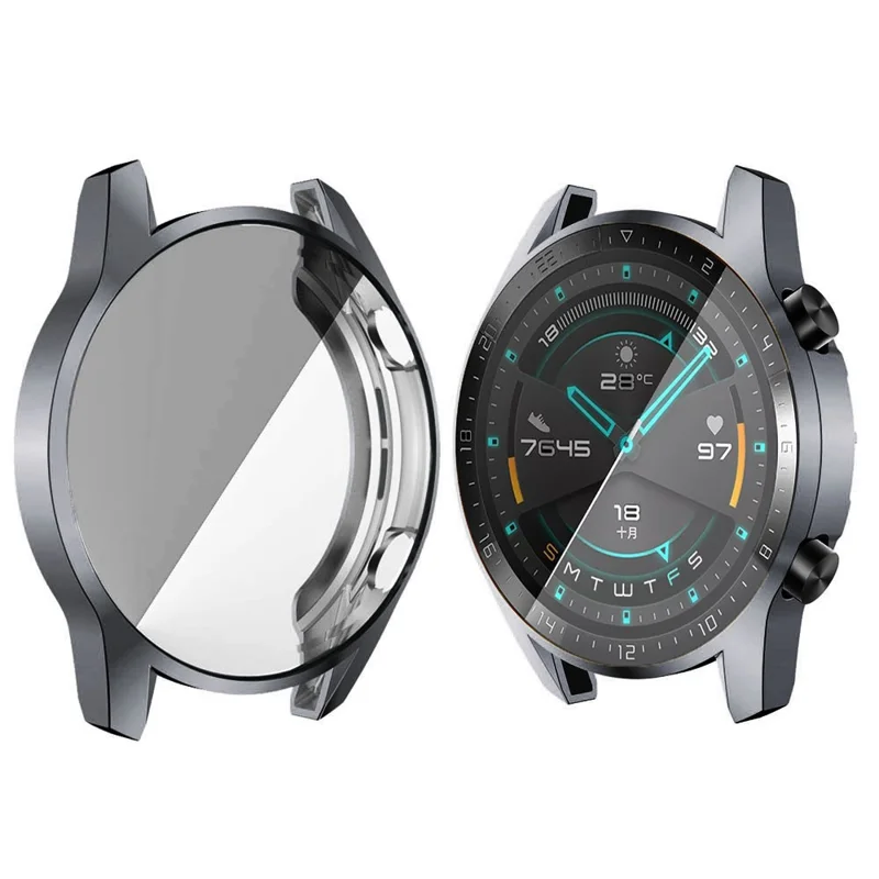 Electroplated TPU All-around Protective Case for Huawei Watch GT 2 46mm - Grey