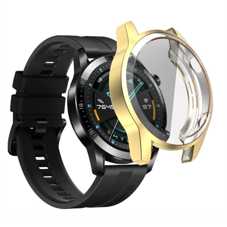 Elektroplattierte Tpu-allround-schutzhülle Für Huawei Watch GT 2 46 mm - Gold