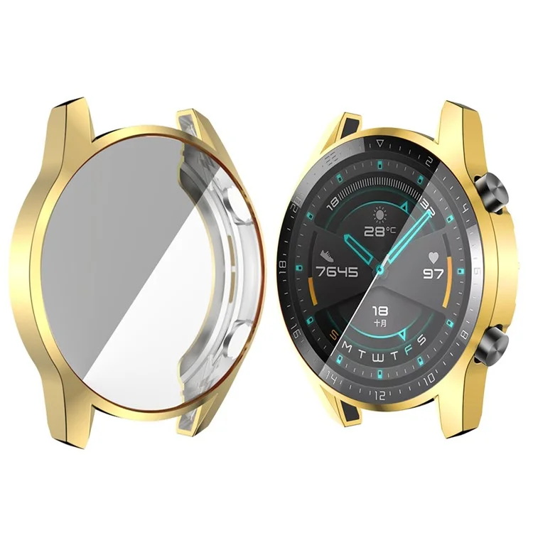 Elektroplattierte Tpu-allround-schutzhülle Für Huawei Watch GT 2 46 mm - Gold