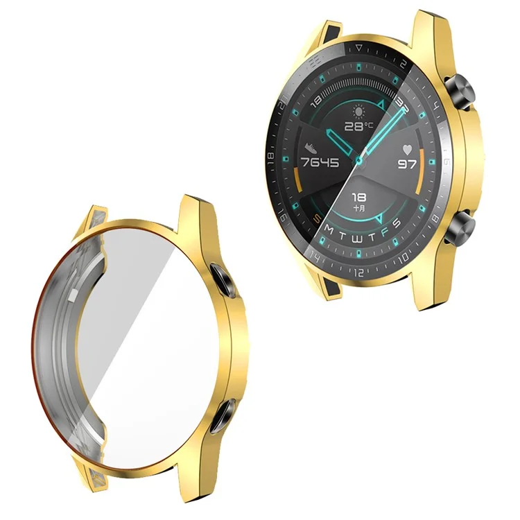 Elektroplattierte Tpu-allround-schutzhülle Für Huawei Watch GT 2 46 mm - Gold