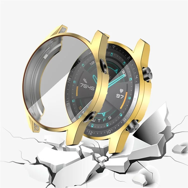 Elektroplattierte Tpu-allround-schutzhülle Für Huawei Watch GT 2 46 mm - Gold