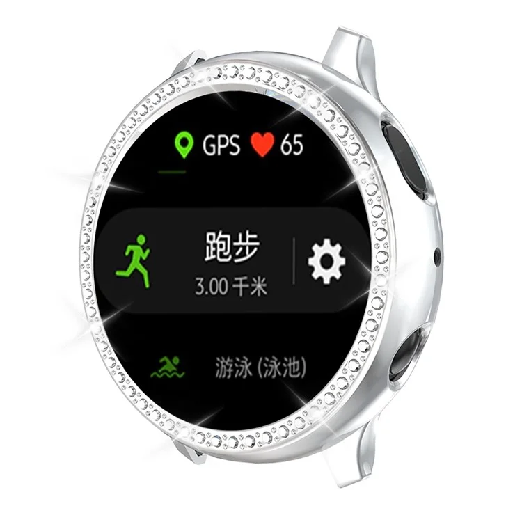 Rhinestone Decor All-around Protective Case für Samsung Galaxy Watch Active 2 44mm - Silber